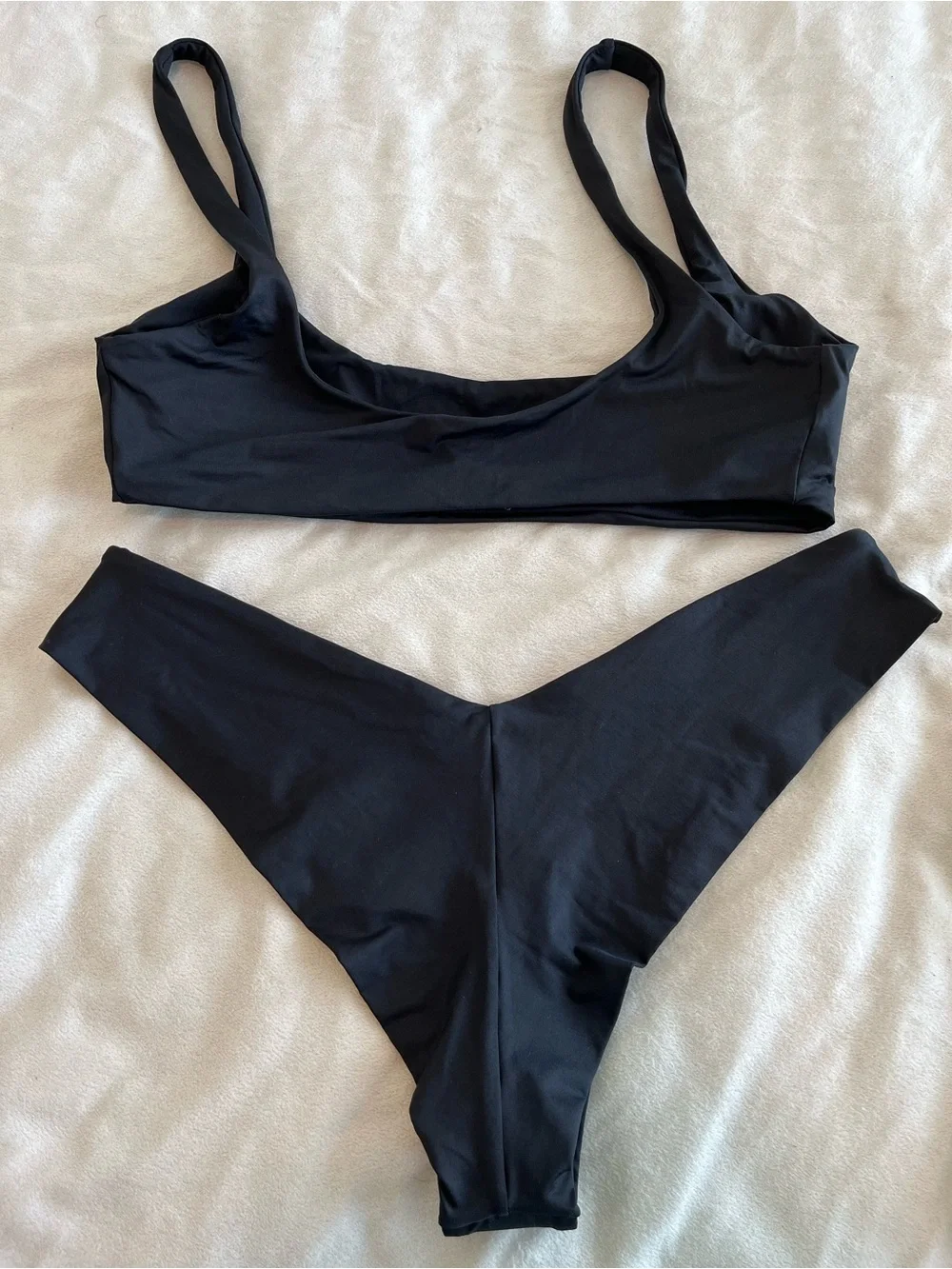 L*Space Bikini Set Prince Top & Ella Tanga Bottom XL Black Resortwear Swimwear